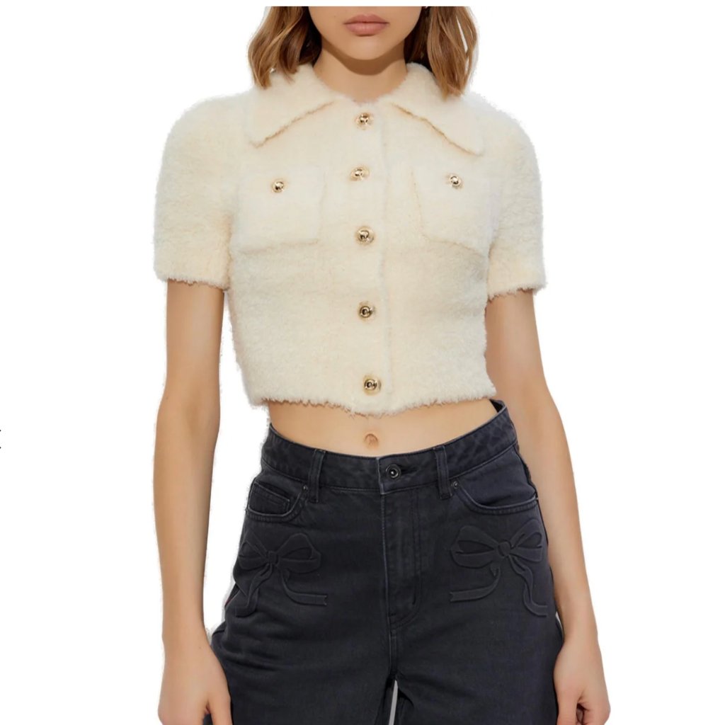 Self-Portrait Knitted Cropped Top Size Xs